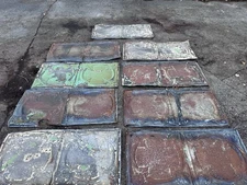 Lot ANTIQUE METAL TIN CEILING TILE SALVAGED VINTAGE Large Square Parts Victorian