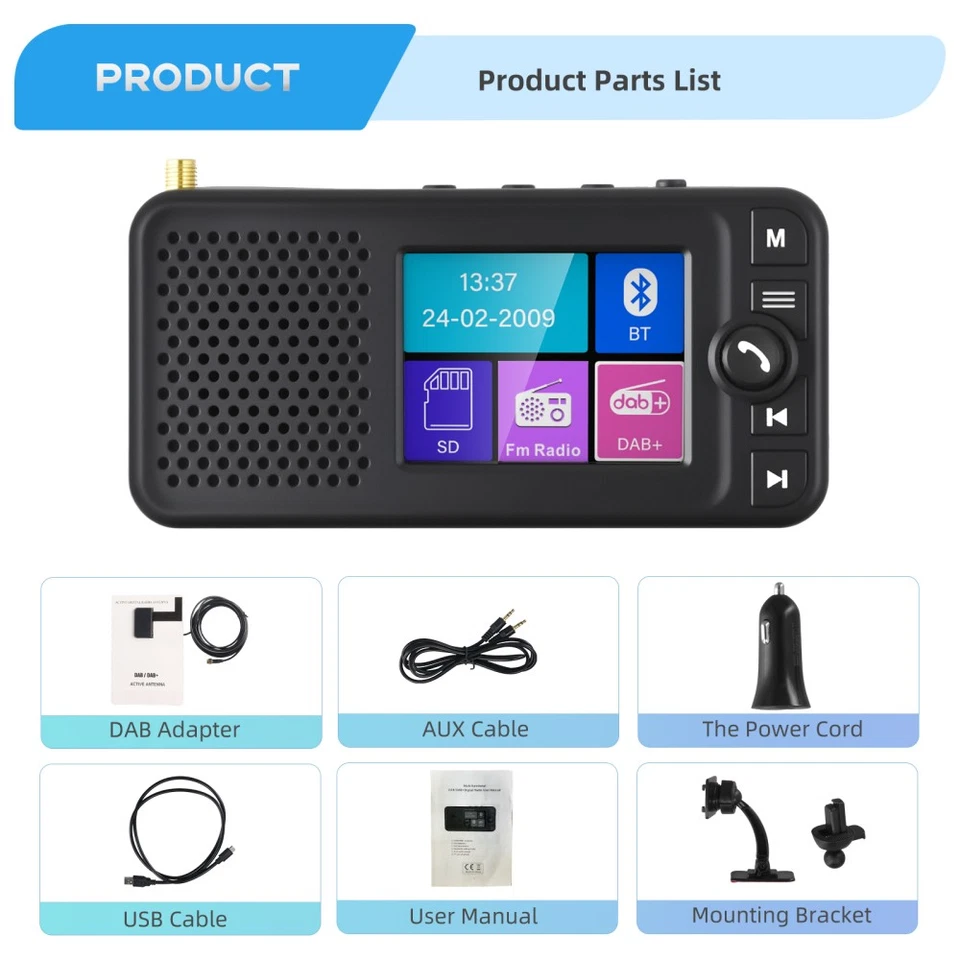 DAB+ Antenne DAB+ Adapter Receiver Bluetooth Wireless FM Transmitter EmpfäNger - Bild 2 von 4