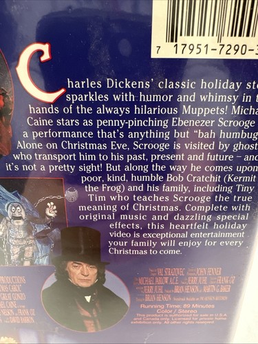 The Muppet Christmas Carol Clamshell VHS Starring Michael Caine As Scrooge VGUC - Picture 5 of 13
