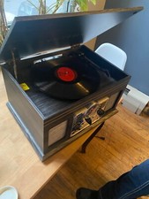 Victrola Metropolitan Mid Century 4-in-1 Bluetooth Record Player with Speakers