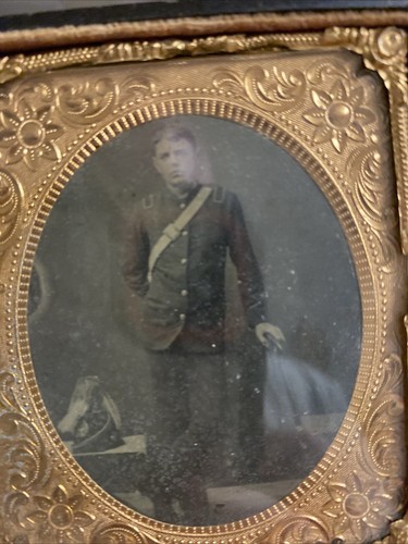 US Civil War Tintype Double Photo Armed Confederate Militia Union Rare Clean - Picture 3 of 9