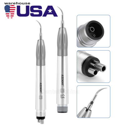 AZDENT Dental Ultrasonic Air Perio Scaler Handpiece Hygienist 2/4Holes +3pc Tips
