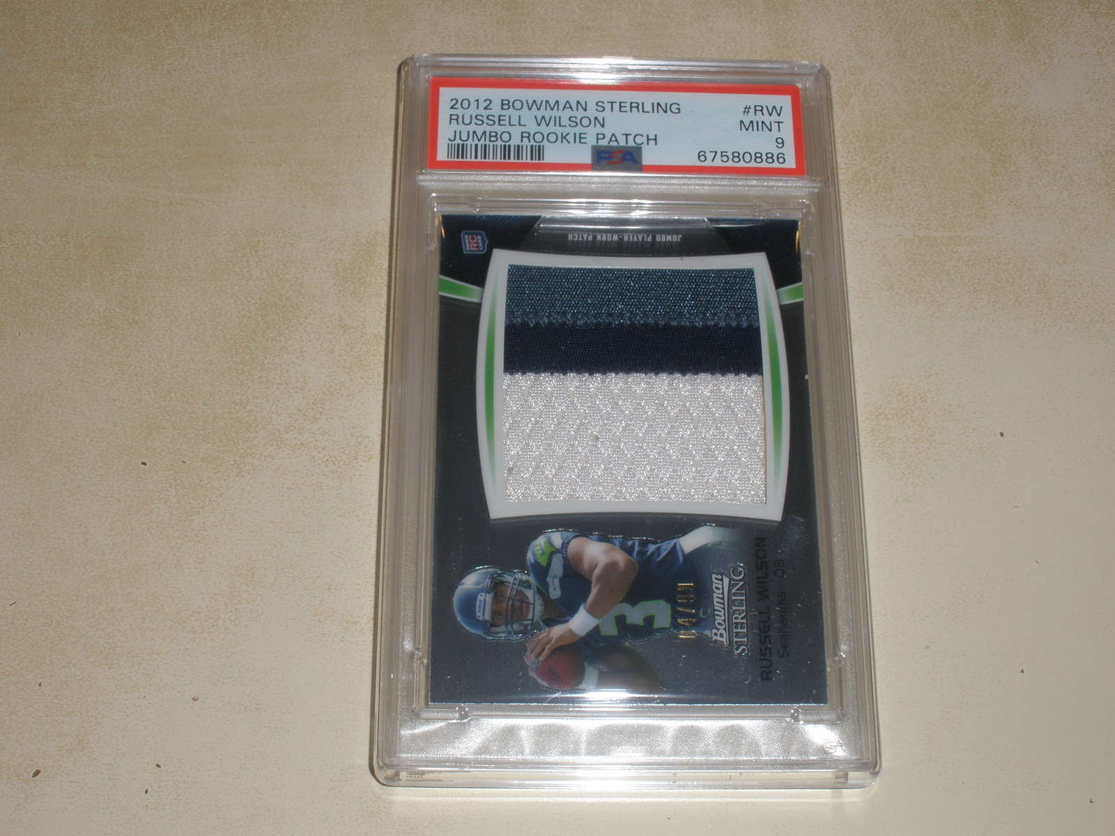 Russell Wilson Bowman Sterling Jumbo Rookie Patch #RW Base