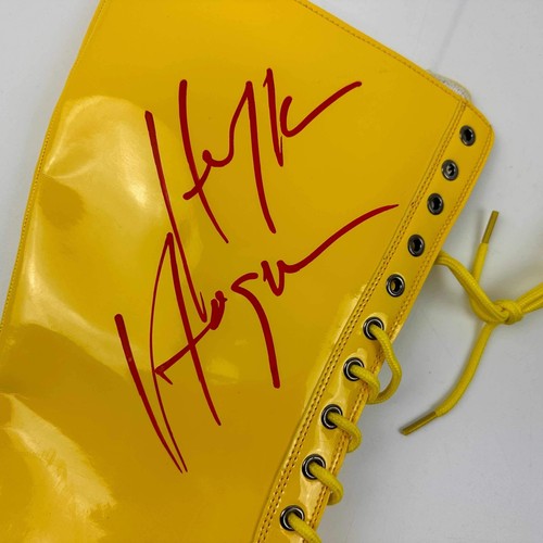 Autographed/Signed Hulk Hogan Yellow WWE WWF Wrestling Boot/Shoe JSA COA Auto - Picture 2 of 3