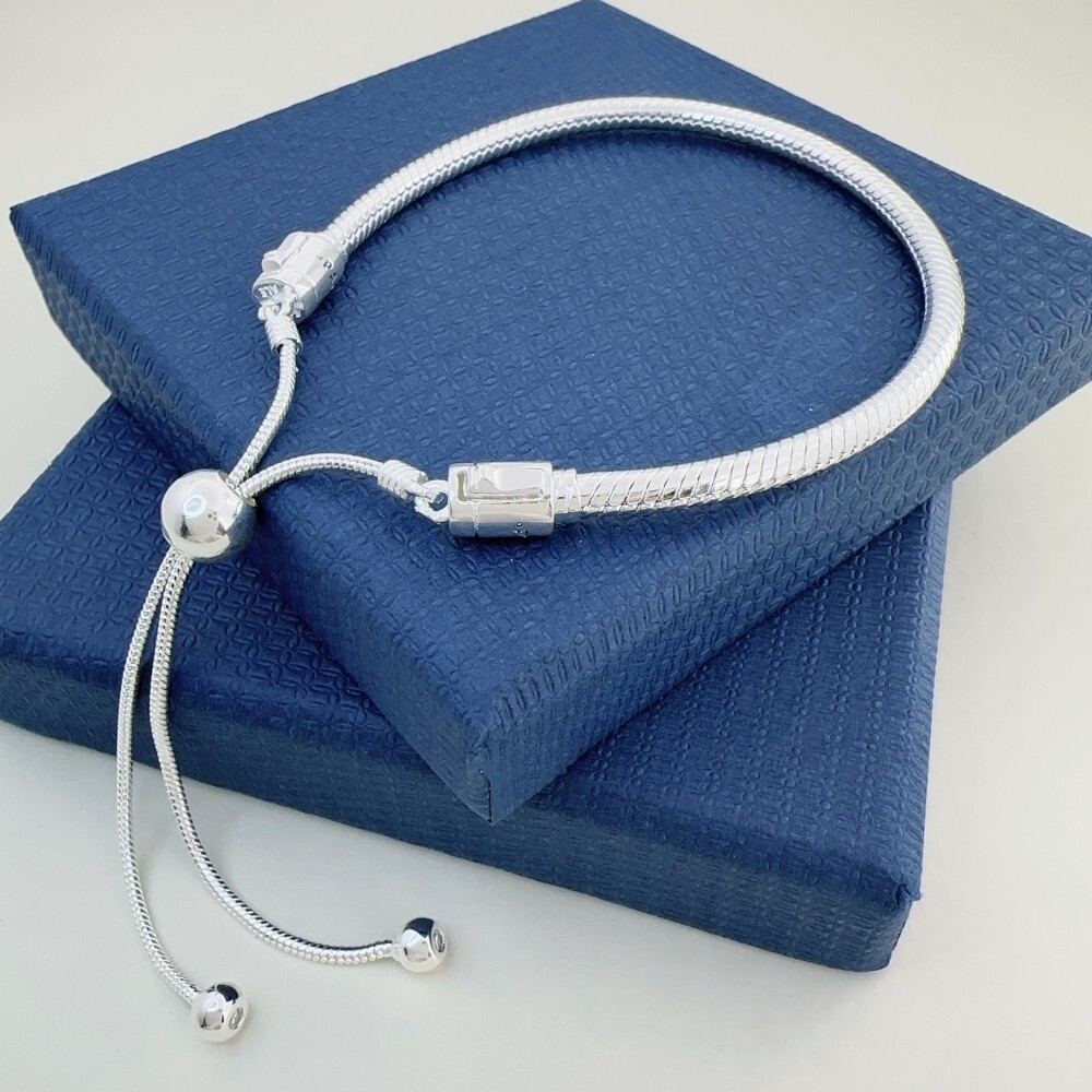 Adjustable Bracelet Pandora Slider Charms Authentic Silver 925