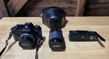 NIKON EM 35mm SLR Film Camera with Series E Lens 50mm, Motor Drive MD-E and More