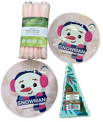 Love Beauty Planet Cedar Alpine Berry Vegan Bath Bomb Sheet Masks X2 Ecotools