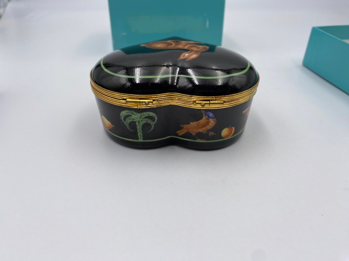Le Tallec Tiffany & Co Hand Painted Bunny Heart Trinket Box