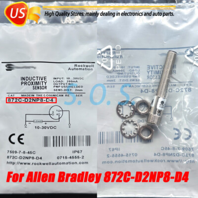 872C-D2NP8-D4 For Allen Bradley Inductive Proximity Sensor 10-30VDC 200mA 2mm