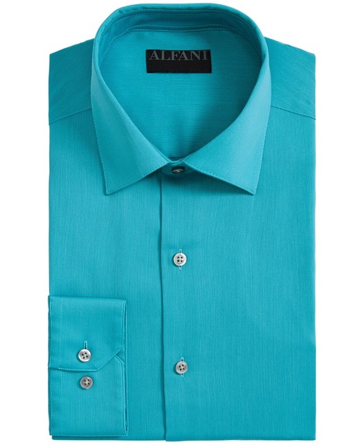 Alfani Mens Dress Shirts Blue Size 