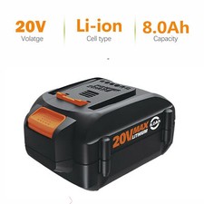 8.0AH 20V MAX Battery For WORX Extend Lithium 20 Volt WA3520 WA3525 WA3575 WG155