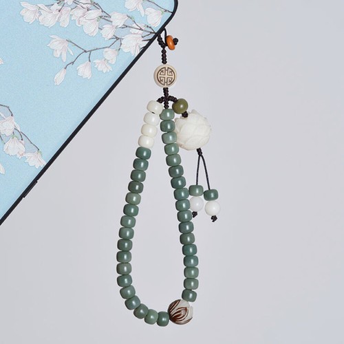 Delicate Mobile Phone Lanyard Bodhi Phone Shell Pendant Jade Phone Wrist Strap - 第 3/12 張圖片