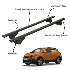 2 Pcs Black Roof Rack Cross Bars For OPEL MOKKA SUV 2012-2016