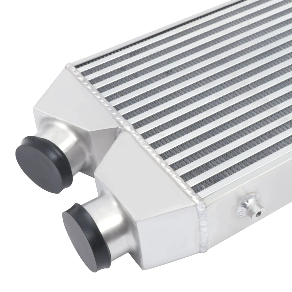 Universal Aluminum Intercooler Front Mount 2.5" Inlet&Outlet Same One Side Foto 3 de 4