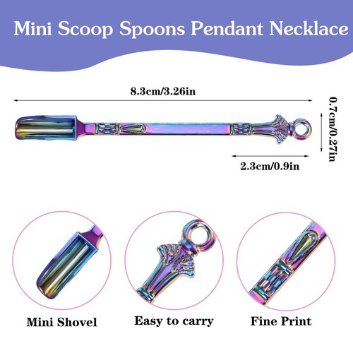 4Pcs Mini Spoons, Multicolor Tiny Metal Spoon, Mini Shovel Spoons, Pendant Spoon - Picture 6 of 7