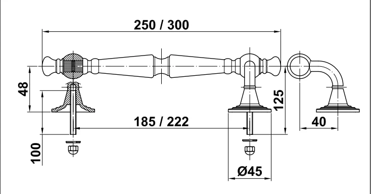 Türgriff Messing Stoßgriff Vintage gold Torgriff Stangengriff Jugendstil klassik - Bild 4 von 4