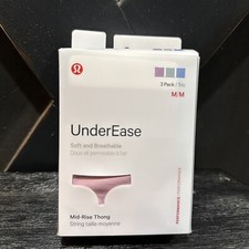 Lululemon UnderEase Mid Rise Thong 3 pack Multicolor Women  s Size M - NIB