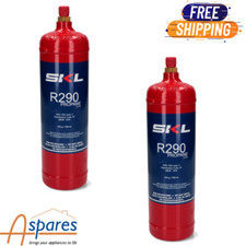 2X Fridge Freezer REFILLABLE REFRIGERANT CYLINDER R290 430gr RED