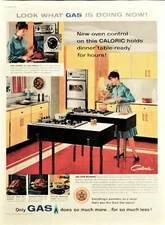 Caloric gas range stove ad vintage 1960 kitchen original advertisement 
