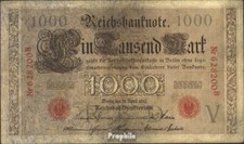 Banknoten Deutsches Reich 1910 Rosenbg: 45a, rotes Siegel 6stellige Kontrollnumm