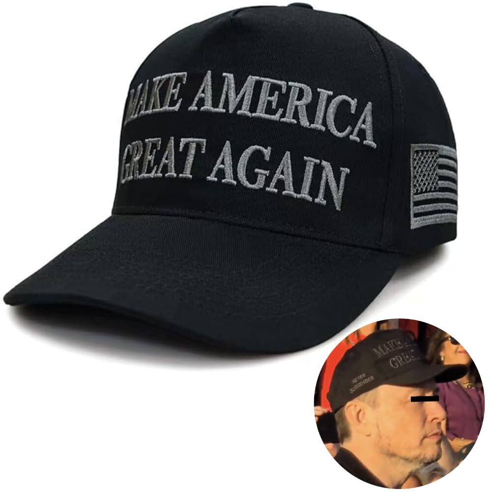 Donald Trump 45-47 Never Surrender MAGA Hat, Trump 2024 Black Hat USA Embroid...