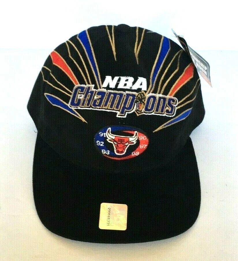 Vintage STARTER Chicago Bulls NBA CHAMPIONS 91 92 93 96 97 98 Strapback Hat  Cap