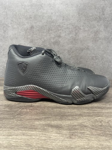 Air Jordan 14 Black Ferrari Size 8 Mens Nike Retro Red Trainer XIV BQ3685-001 - Picture 5 of 16