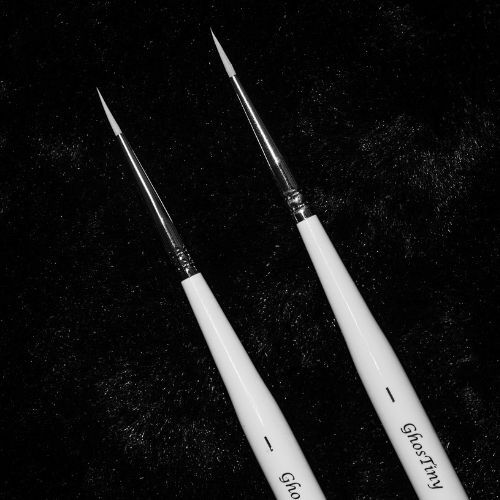 GhosTiny Ultra Detail Paint Brush 2 Pack Size #l Kickstarter Miniature Warhammer - Afbeelding 2 van 3