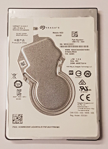 500 GB SATA Seagate Barracuda Compute ST500LM030 5400rpm 128MB 2.5" Festplatte