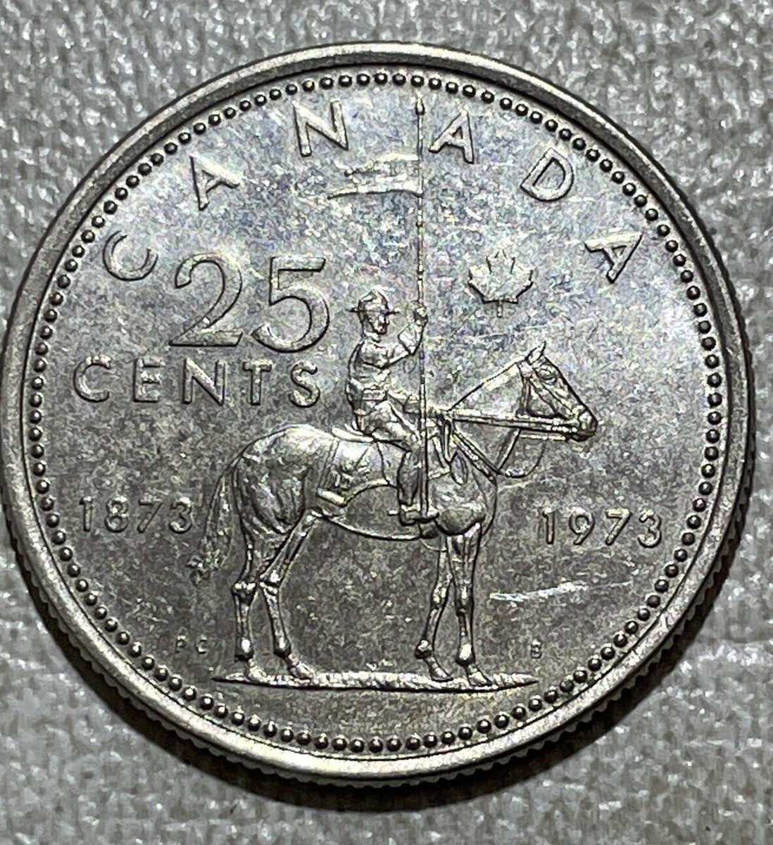 Canada 1873 - 1973 RCMP Centennial Quarter Canadian 25 Cent 25c