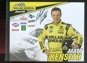MATT KENSETH 2013 DOLLAR GENERAL PIT CARD AUTOGRAPHED NASCAR