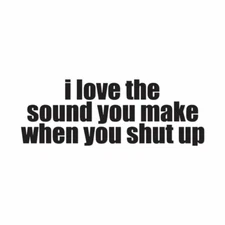 Love The Sound When Shut Up - Decal Sticker - Multiple Colors & Sizes - ebn4080