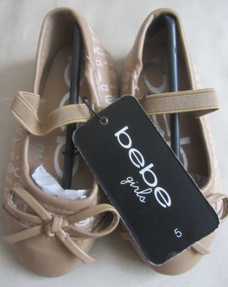 Bebe Girls Ballet Flat Shoes Toddler Girls Size 5 8 Light Brown NWT - Image 3 of 3