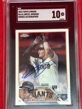 2023 Topps Chrome Rookie Auto Bryce Johnson!🔥 HOT! SGC 10! 💎 Giants