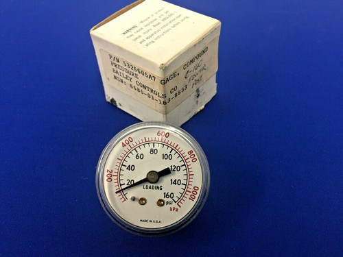 BAILEY CONTROLS 5326605A7 COMPOUND GAUGE BAILEY CONTROLS 0-160 P.S.I. - Picture 1 of 4