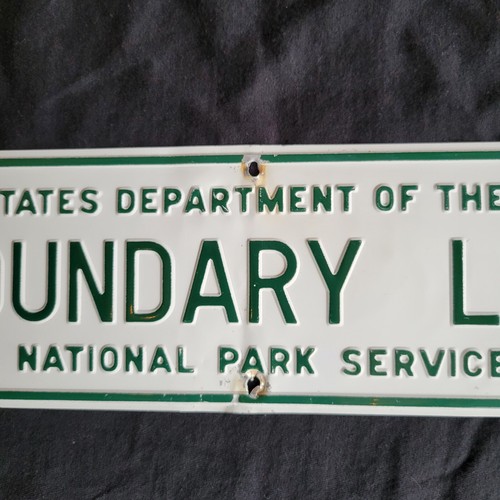 Embossed US National Park Boundary Sign 14 & 3/4" X 4" Aluminum - Picture 3 of 9