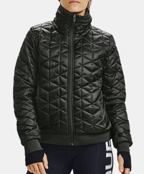 Under Armour ColdGear Reactor Quilted Jacket 1342792 310 Woman Medium Green 180