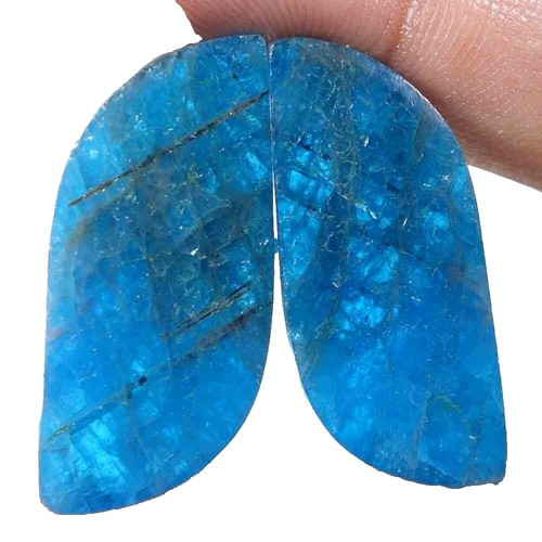 Natural Neon Blue Apatite Oval Shape Cabochon Gemstone 52.5 Ct