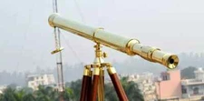 64" Big Antique Nautical Floor Standing Brass Telescope With Wooden Tripod gift