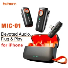 Hohem MIC-01 2.4G Wireless Lavalier Microphone System for iPhone 14 13 iPad iOS 