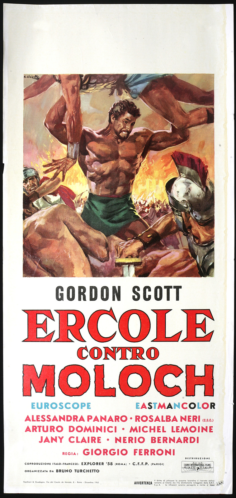 Locandina originale film Ercole contro Moloch (1963) - Regia di Giorgio Ferroni