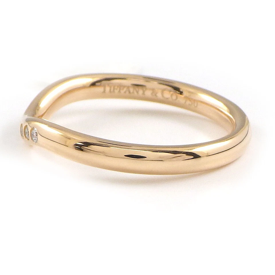 Anillo Tiffany & Co. Banda Curvada Onda Boda Elsa Peretti 9P Diamante 750RG US4.5 Foto 2 de 4
