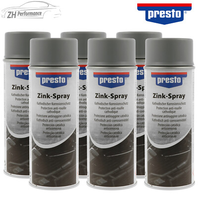 6x presto Zinkspray Zinkausbesserung Kathodischer Korrosionsschutz 400 ml