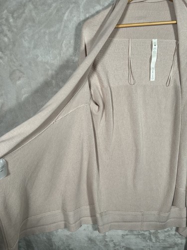 Lululemon Cardigan Cashlu Sweater Knit Open Wrap XS/S Pale Pink Cashmere Blend - Picture 13 of 18
