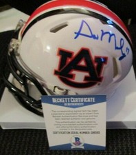 GUS MALZAHN SIGNED AUBURN TIGERS RIDDELL MINI HELMET BECKETT COA Q96565