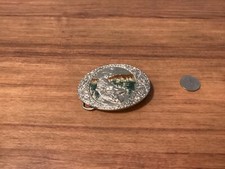 Metal and Enamel Largemouth Bass and Fishing belt buckle