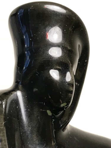 MID CENTURY MODERN ART DECO STYLIZED HIGHLY DECORATIVE BLACK CERAMIC FIGURINES - Picture 6 of 12