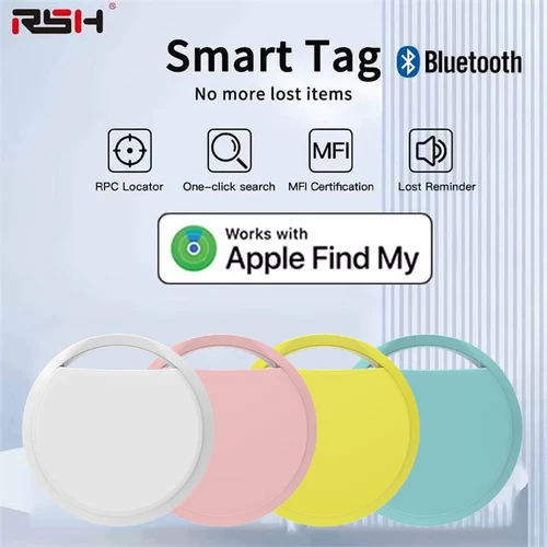 4-Pack Black Smart Tag(Only Ios),Work with Apple Find My (Ios Only), GPS Global