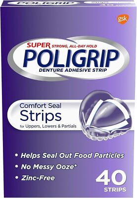Super Poligrip Comfort Dichtungsstreifen Zahnersatzkleber - 40 Streifen