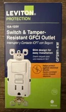Leviton ‎GFSW1-KW 15A 125V Combo Tamper-Resistant GFCI Outlet
